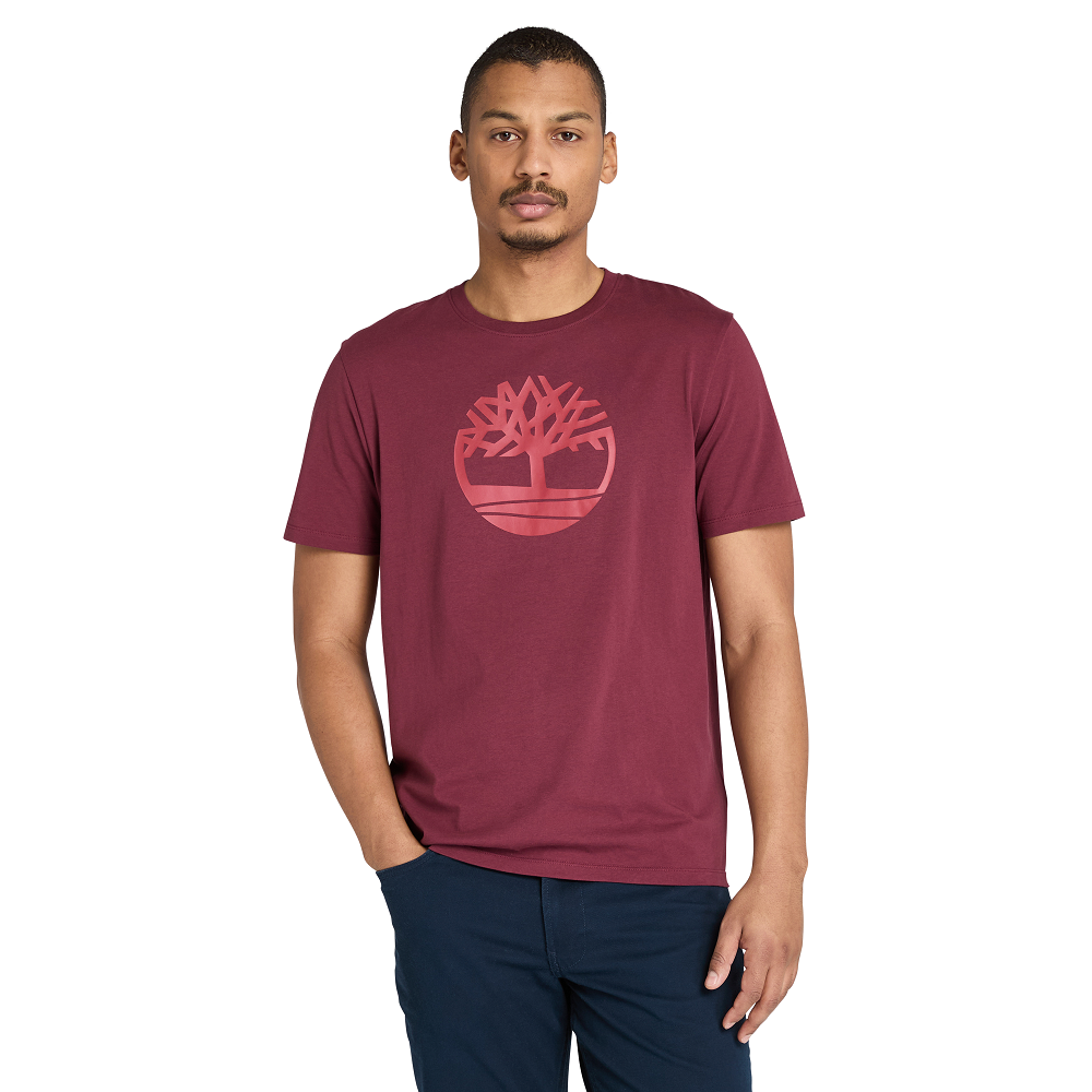 TIMBERLAND</br>Timberland SS Kennebec Tree Logo Regular Tee A2C2R-648 Ανδρικό T-shirt Μπορντώ TIMBERLAND</br>Timberland SS Kennebec Tree Logo Regular Tee A2C2R-648 Ανδρικό T-shirt Μπορντώ