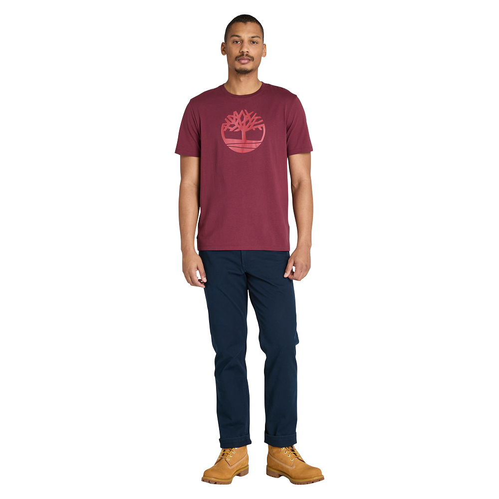 TIMBERLAND</br>Timberland SS Kennebec Tree Logo Regular Tee A2C2R-648 Ανδρικό T-shirt Μπορντώ TIMBERLAND</br>Timberland SS Kennebec Tree Logo Regular Tee A2C2R-648 Ανδρικό T-shirt Μπορντώ