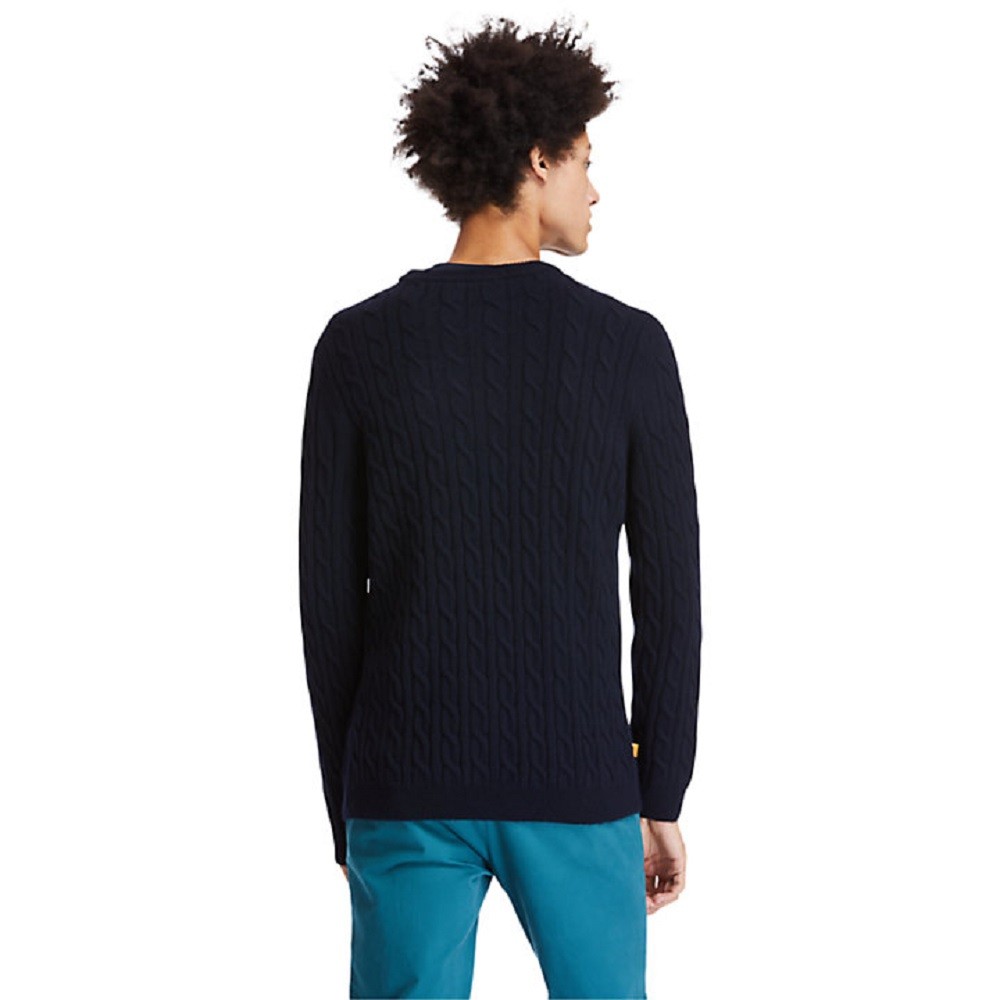 TIMBERLAND</br>Ανδρικό Πουλόβερ Μπλε Philips Brook Lambswool Cable Crew Sweater A2CEQ-433 Timberland TIMBERLAND</br>Ανδρικό Πουλόβερ Μπλε Philips Brook Lambswool Cable Crew Sweater A2CEQ-433 Timberland