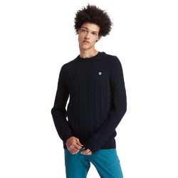 TIMBERLAND</br>Ανδρικό Πουλόβερ Μπλε Philips Brook Lambswool Cable Crew Sweater A2CEQ-433 Timberland