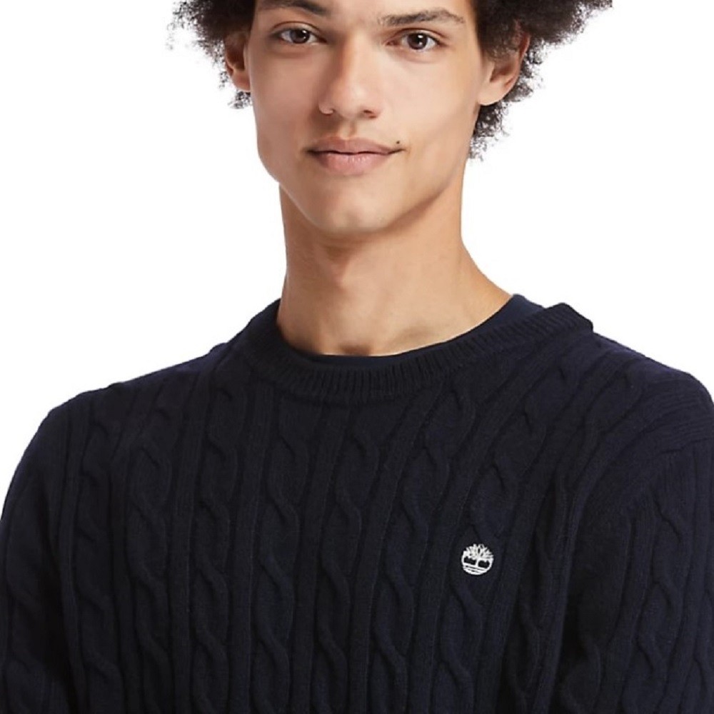 TIMBERLAND</br>Ανδρικό Πουλόβερ Μπλε Philips Brook Lambswool Cable Crew Sweater A2CEQ-433 Timberland TIMBERLAND</br>Ανδρικό Πουλόβερ Μπλε Philips Brook Lambswool Cable Crew Sweater A2CEQ-433 Timberland