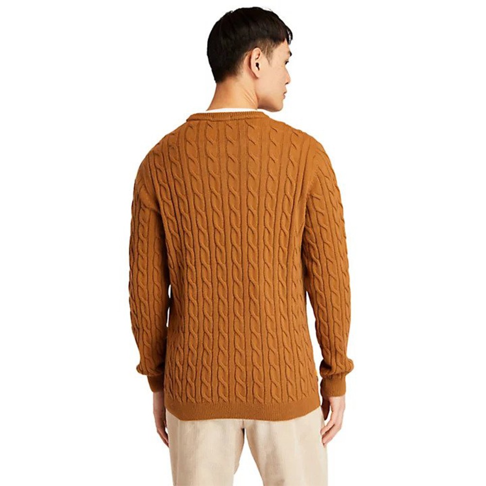 TIMBERLAND</br>Ανδρικό Πουλόβερ Κάμελ Philips Brook Lambswool Cable Crew Sweater A2CEQ-932 Timberland TIMBERLAND</br>Ανδρικό Πουλόβερ Κάμελ Philips Brook Lambswool Cable Crew Sweater A2CEQ-932 Timberland