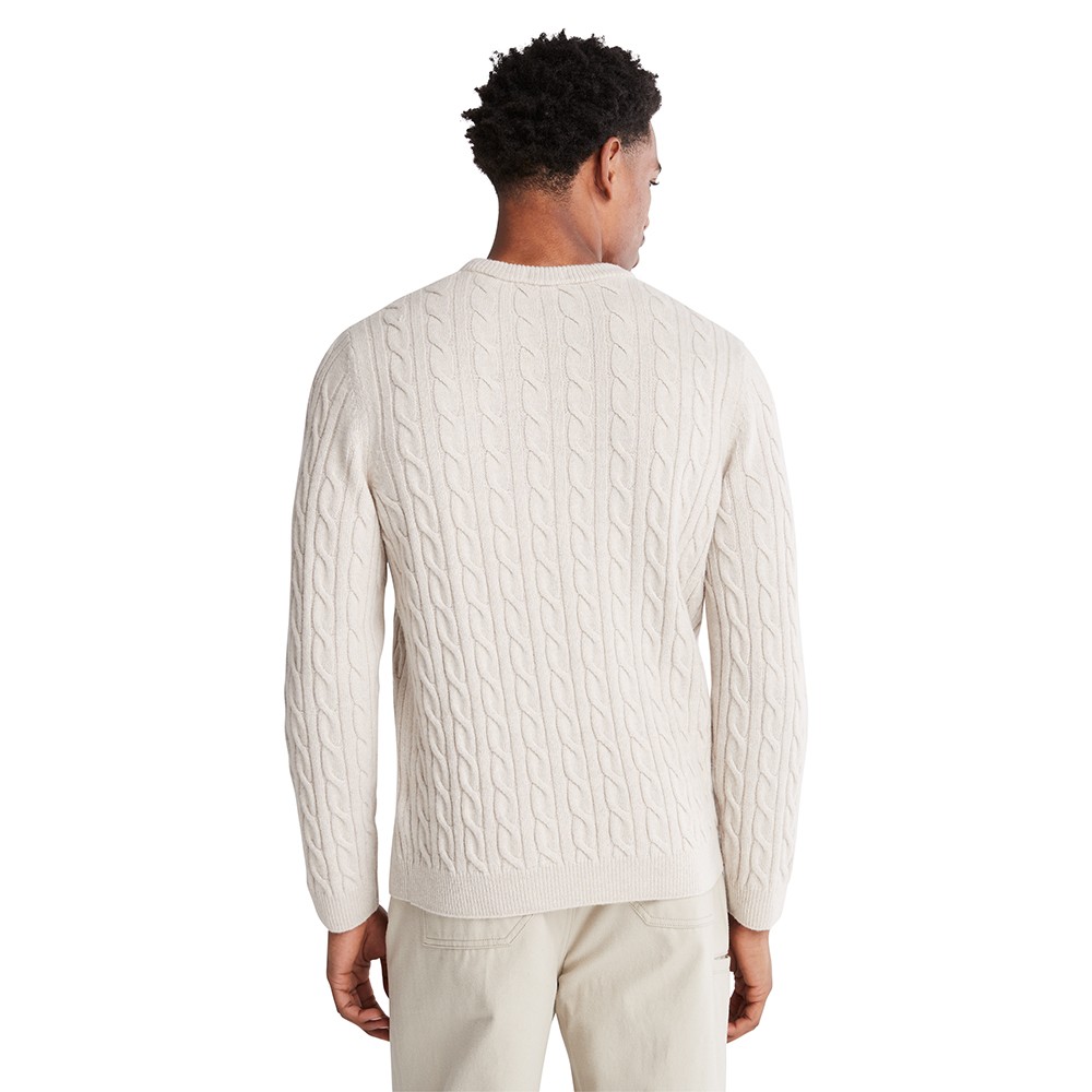 TIMBERLAND</br>Ανδρικό Πουλόβερ Εκρού Philips Brook Lambswool Cable Crew Sweater A2CEQ-CY2 Timberland TIMBERLAND</br>Ανδρικό Πουλόβερ Εκρού Philips Brook Lambswool Cable Crew Sweater A2CEQ-CY2 Timberland