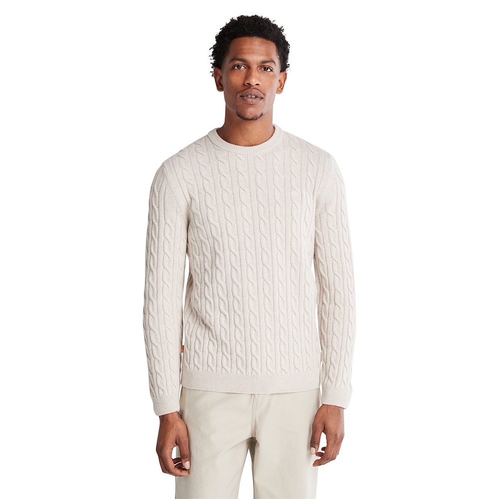 TIMBERLAND</br>Ανδρικό Πουλόβερ Εκρού Philips Brook Lambswool Cable Crew Sweater A2CEQ-CY2 Timberland TIMBERLAND</br>Ανδρικό Πουλόβερ Εκρού Philips Brook Lambswool Cable Crew Sweater A2CEQ-CY2 Timberland