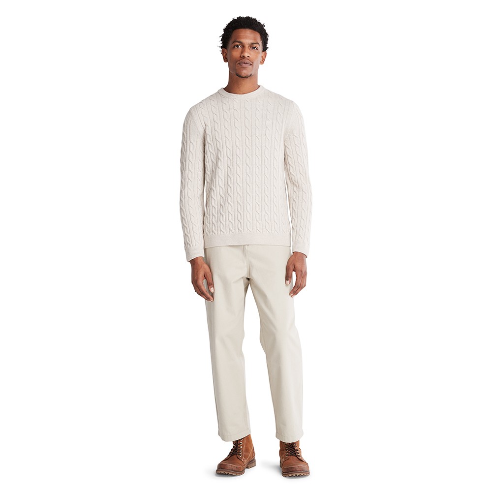 TIMBERLAND</br>Ανδρικό Πουλόβερ Εκρού Philips Brook Lambswool Cable Crew Sweater A2CEQ-CY2 Timberland TIMBERLAND</br>Ανδρικό Πουλόβερ Εκρού Philips Brook Lambswool Cable Crew Sweater A2CEQ-CY2 Timberland