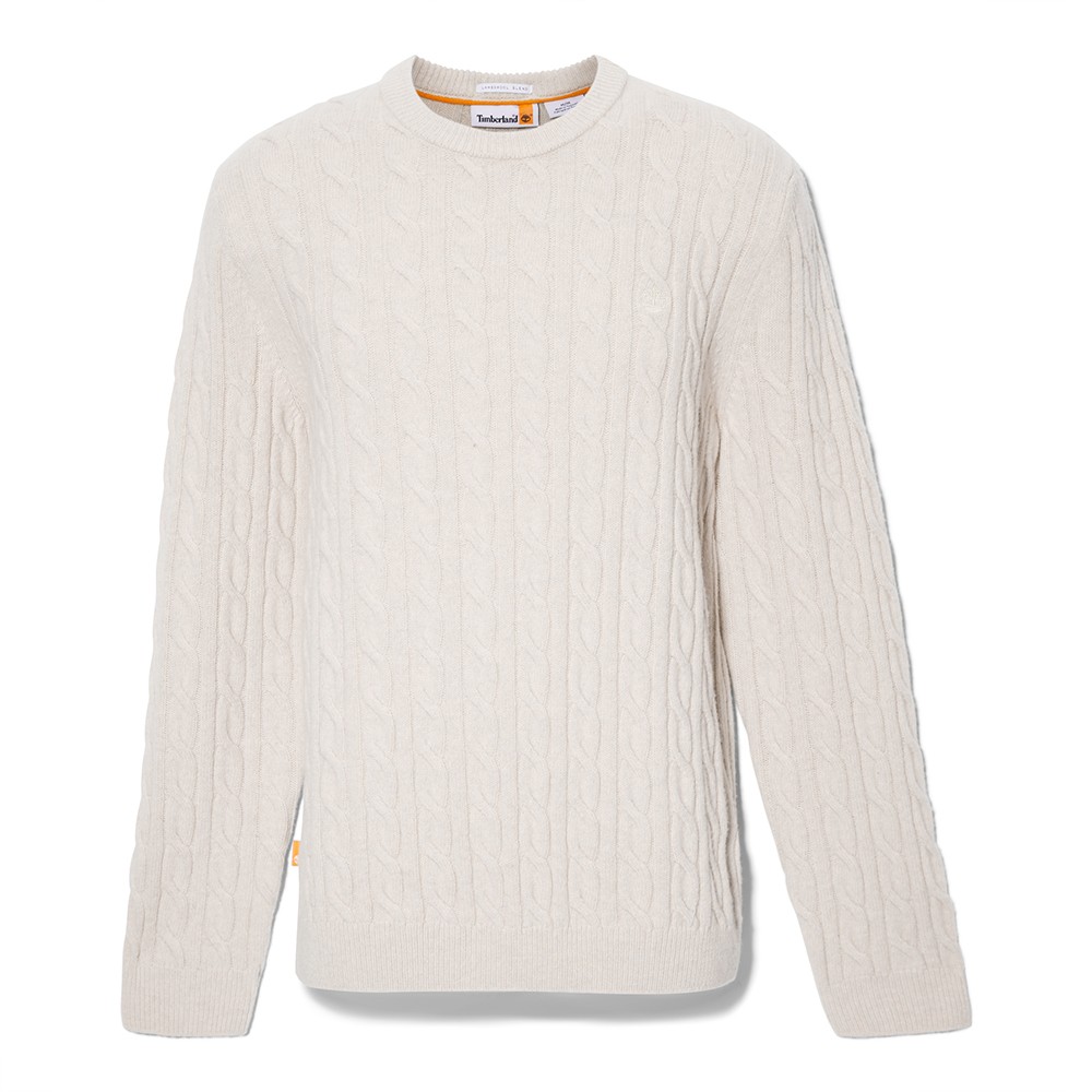 TIMBERLAND</br>Ανδρικό Πουλόβερ Εκρού Philips Brook Lambswool Cable Crew Sweater A2CEQ-CY2 Timberland TIMBERLAND</br>Ανδρικό Πουλόβερ Εκρού Philips Brook Lambswool Cable Crew Sweater A2CEQ-CY2 Timberland