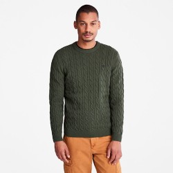 Ανδρικό Πουλόβερ Χακί Philips Brook Lambswool Cable Crew Sweater A2CEQ-U31 Timberland