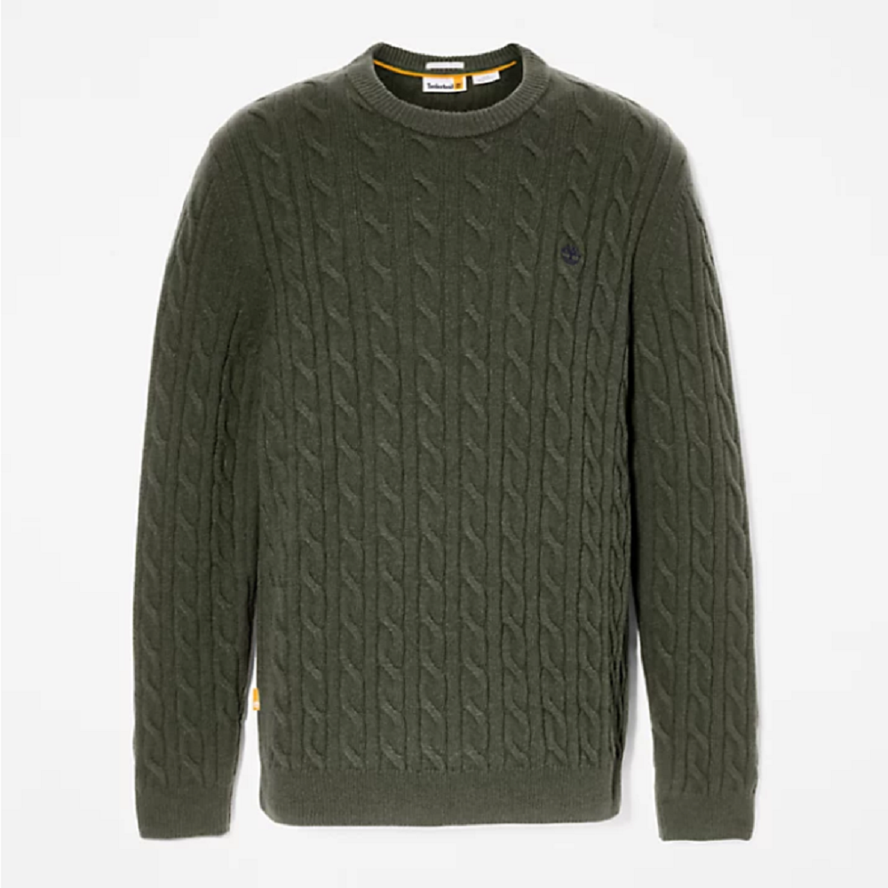 TIMBERLAND</br>Ανδρικό Πουλόβερ Χακί Philips Brook Lambswool Cable Crew Sweater A2CEQ-U31 Timberland TIMBERLAND</br>Ανδρικό Πουλόβερ Χακί Philips Brook Lambswool Cable Crew Sweater A2CEQ-U31 Timberland