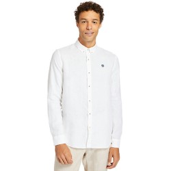 Ανδρικό Πουκάμισο Λευκό Λινό LS Mill River Linen Shirt Slim A2DC3-100 Timberland