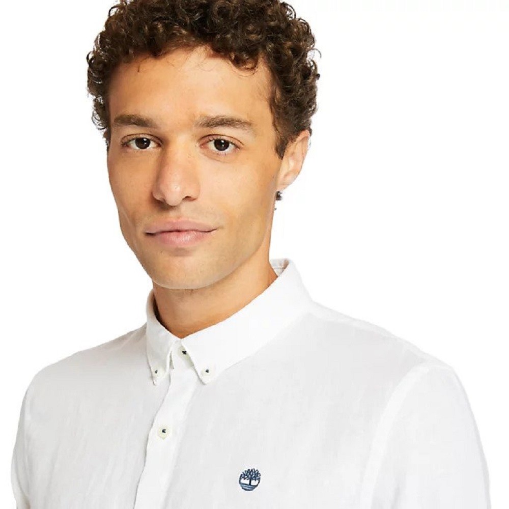 TIMBERLAND</br>Ανδρικό Πουκάμισο Λευκό Λινό LS Mill River Linen Shirt Slim A2DC3-100 Timberland TIMBERLAND</br>Ανδρικό Πουκάμισο Λευκό Λινό LS Mill River Linen Shirt Slim A2DC3-100 Timberland
