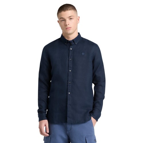 Timberland LS Mill River Linen Shirt Slim A2DC3-433 Ανδρικό Πουκάμισο Μπλε Λινό