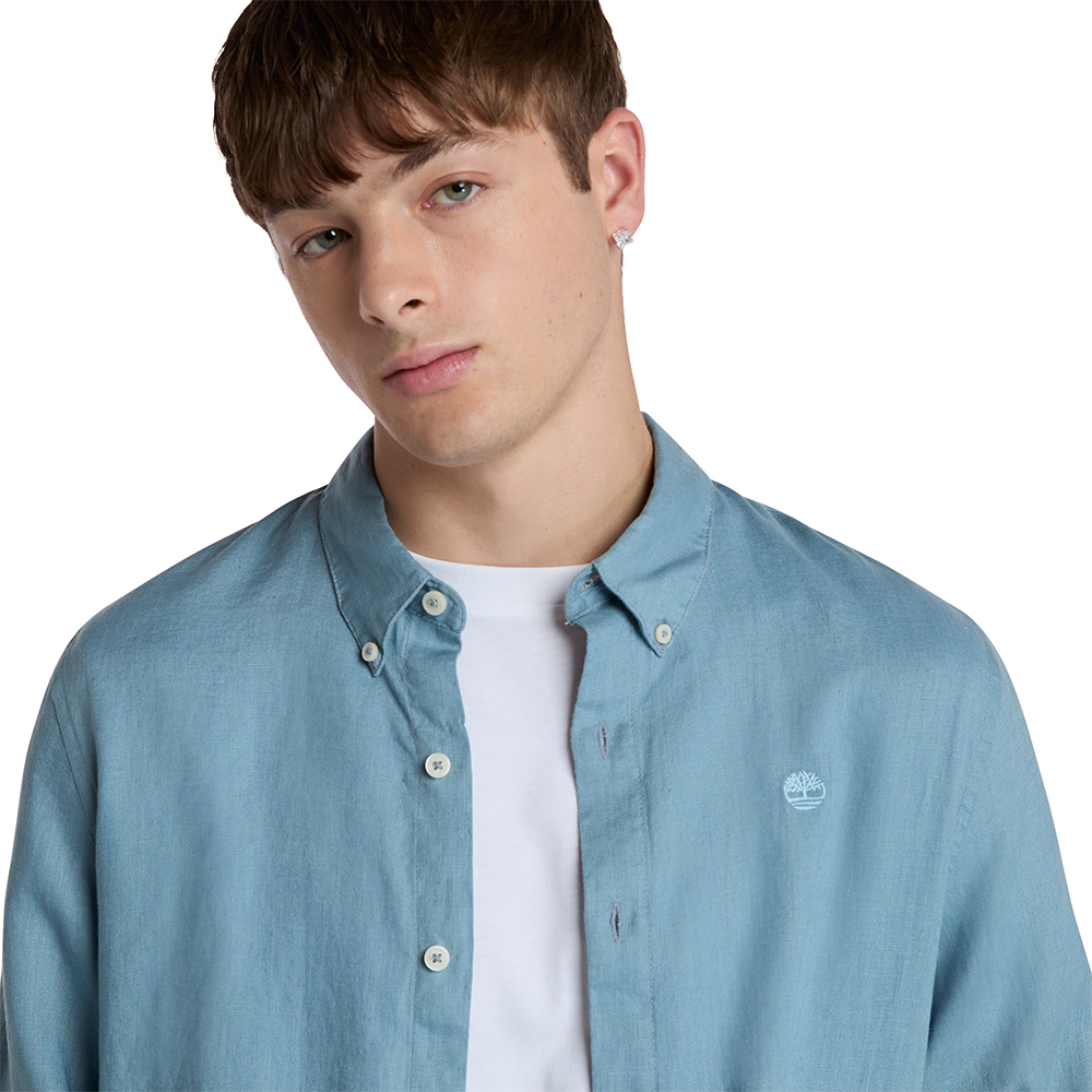 TIMBERLAND</br>Ανδρικό Πουκάμισο Πετρόλ Λινό LS Mill River Linen Shirt Slim A2DC3-758 Timberland TIMBERLAND</br>Ανδρικό Πουκάμισο Πετρόλ Λινό LS Mill River Linen Shirt Slim A2DC3-758 Timberland