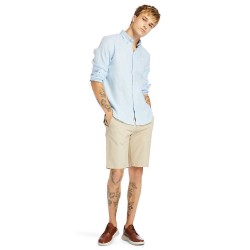 Ανδρικό Πουκάμισο Σιέλ Λινό LS Mill River Linen Shirt Slim A2DC3-940 Timberland