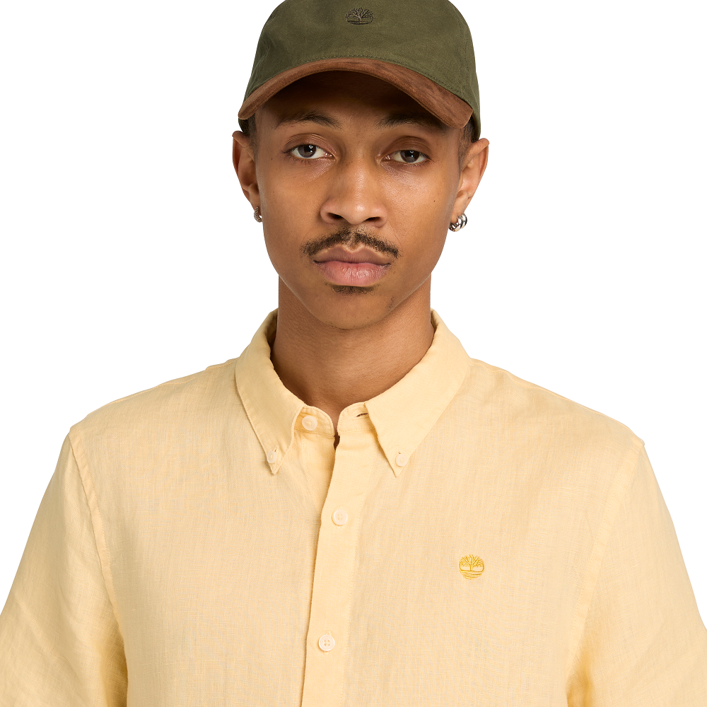 TIMBERLAND</br>Timberland SS Mill Brook Linen Shirt Slim A2DCC-A7K Ανδρικό Πουκάμισο Κίτρινο Λινό