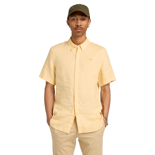 Timberland SS Mill Brook Linen Shirt Slim A2DCC-A7K Ανδρικό Πουκάμισο Κίτρινο Λινό