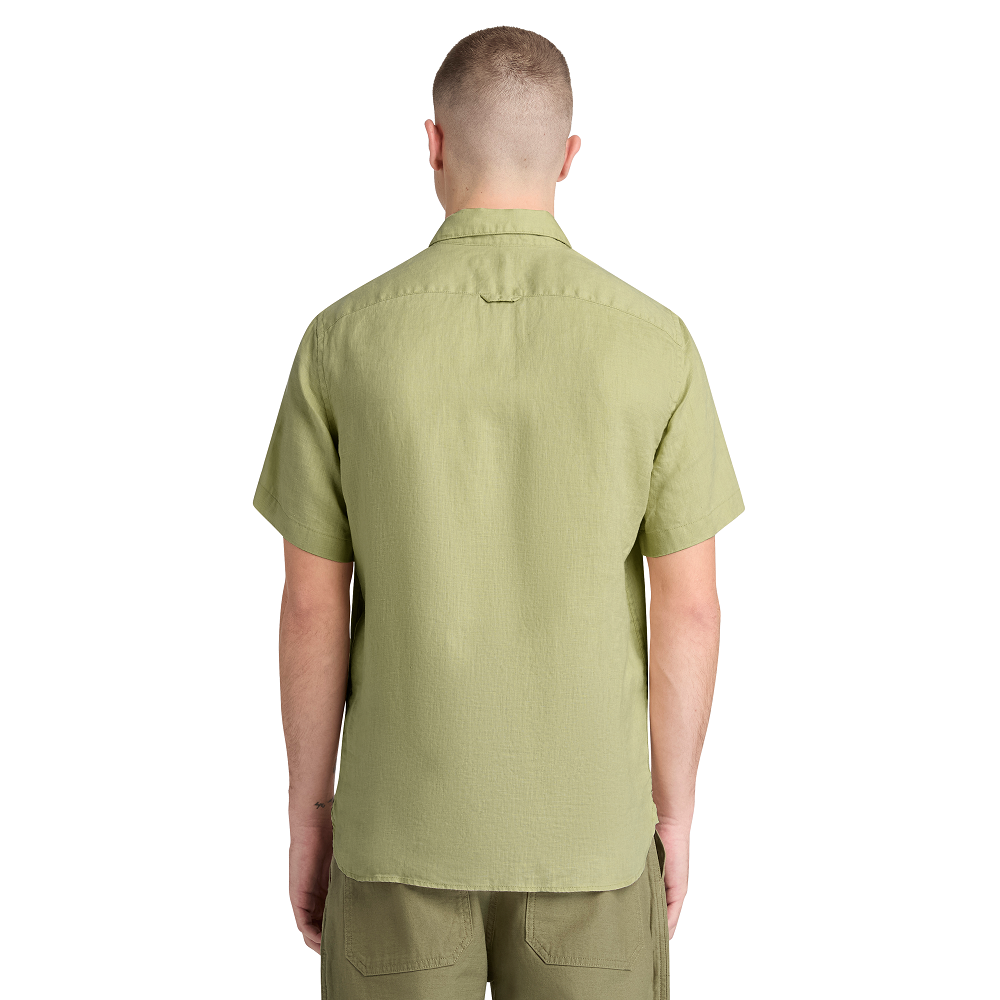 TIMBERLAND</br>Timberland SS Mill Brook Linen Shirt Slim A2DCC-BQ0 Ανδρικό Πουκάμισο Χακί Λινό