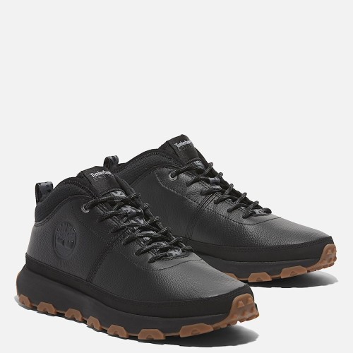 Ανδρικά Sneakers Μαύρο Δέρμα Winsor Trail Mid Lace A41X7-W02 Timberland