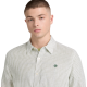 TIMBERLAND</br>Timberland LS Mill Brook Striped Linen Shirt Regular A44AF-A7C Ανδρικό Πουκάμισο Χακί/Εκρού Ριγέ Λινό