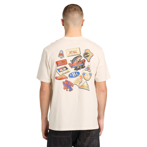 Timberland SS Magnet Back Graphic Authentic Tee A5MNV-CM9 Ανδρικό T-shirt Εκρού