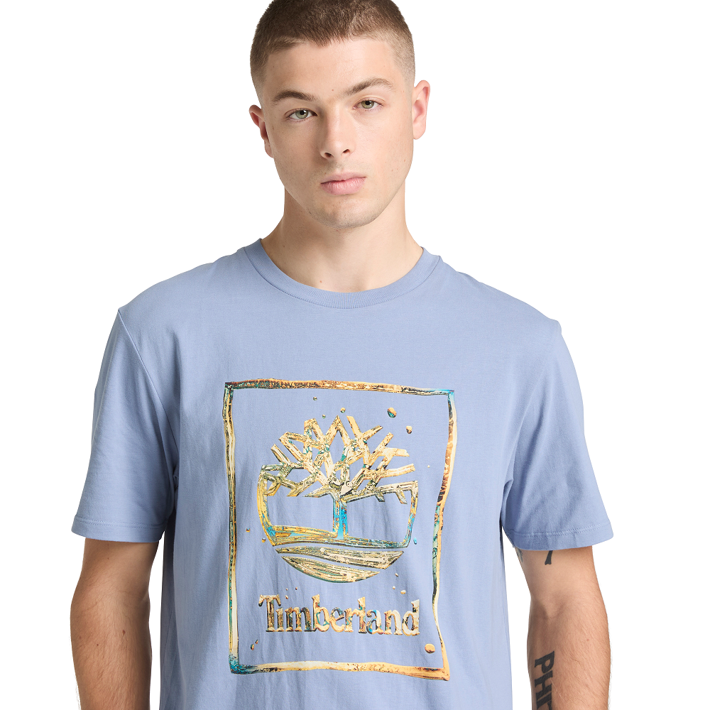 TIMBERLAND</br>Timberland SS Water Stack Logo Regular Tee A5MV4-B88 Ανδρικό T-shirt Γαλάζιο TIMBERLAND</br>Timberland SS Water Stack Logo Regular Tee A5MV4-B88 Ανδρικό T-shirt Γαλάζιο