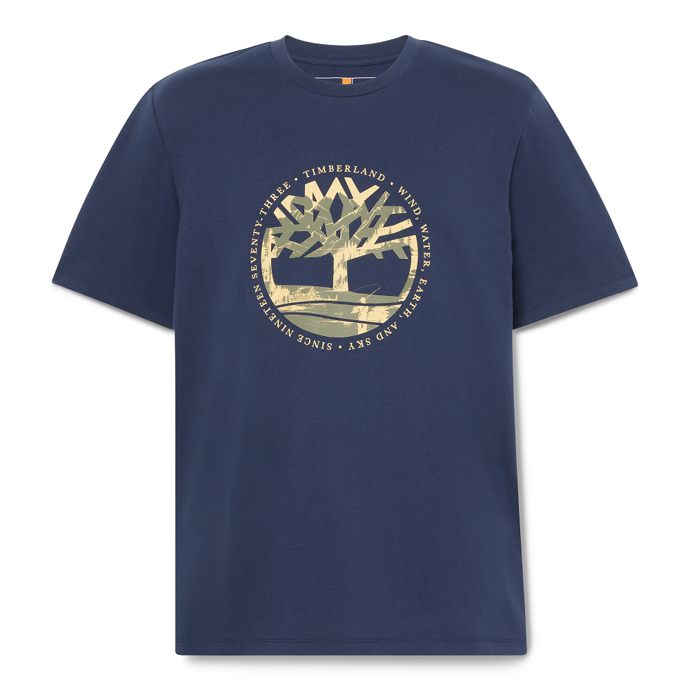 TIMBERLAND</br>Timberland SS Tree Logo Lake House Graphic Regular Tee A5MVR-451 Ανδρικό T-shirt Μπλε