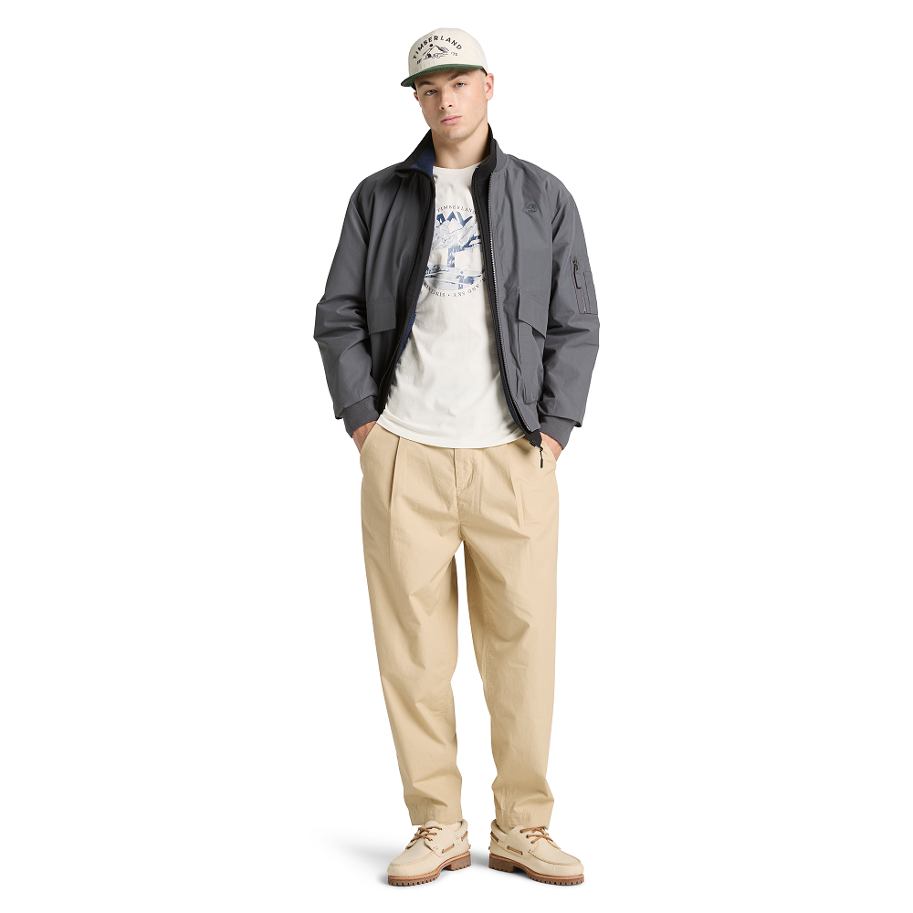 TIMBERLAND</br>Timberland SS Tree Logo Lake House Graphic Regular Tee A5MVR-CM9 Ανδρικό T-shirt Εκρού