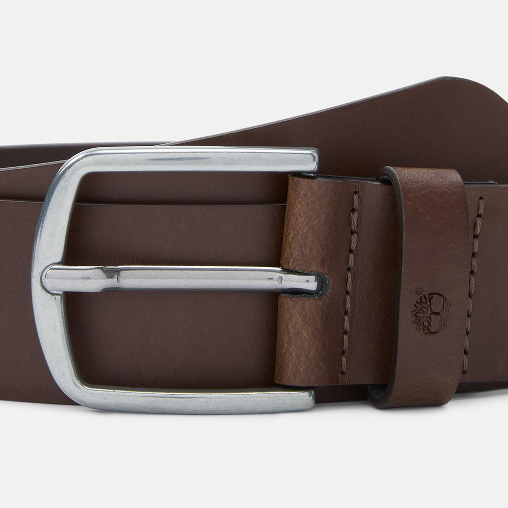 TIMBERLAND</br>Timberland Bluff Point Leather Belt A5NHS-243 Ανδρική Ζώνη Καφέ Δέρμα