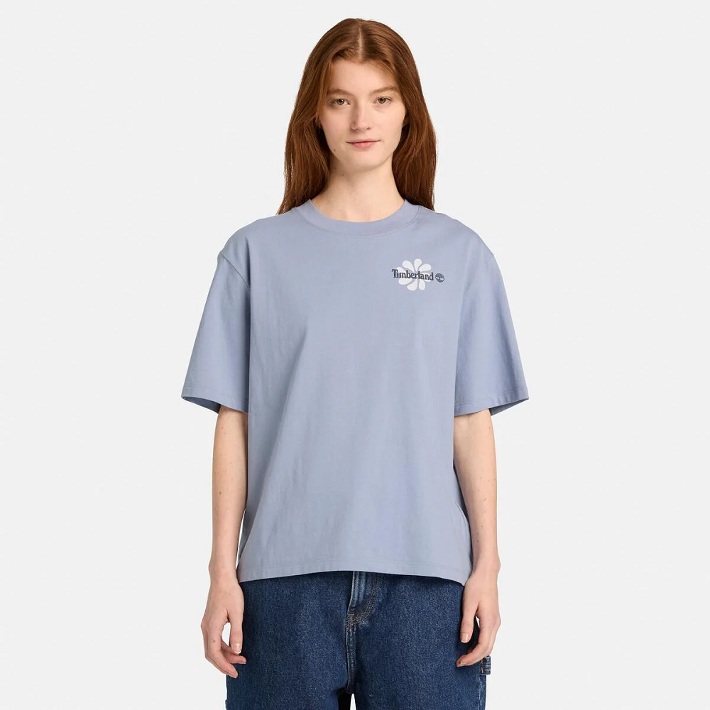 TIMBERLAND</br>Timberland SS Graphic Relaxed Tee A5RXM-B88 Γυναικείο T-shirt Γαλάζιο TIMBERLAND</br>Timberland SS Graphic Relaxed Tee A5RXM-B88 Γυναικείο T-shirt Γαλάζιο