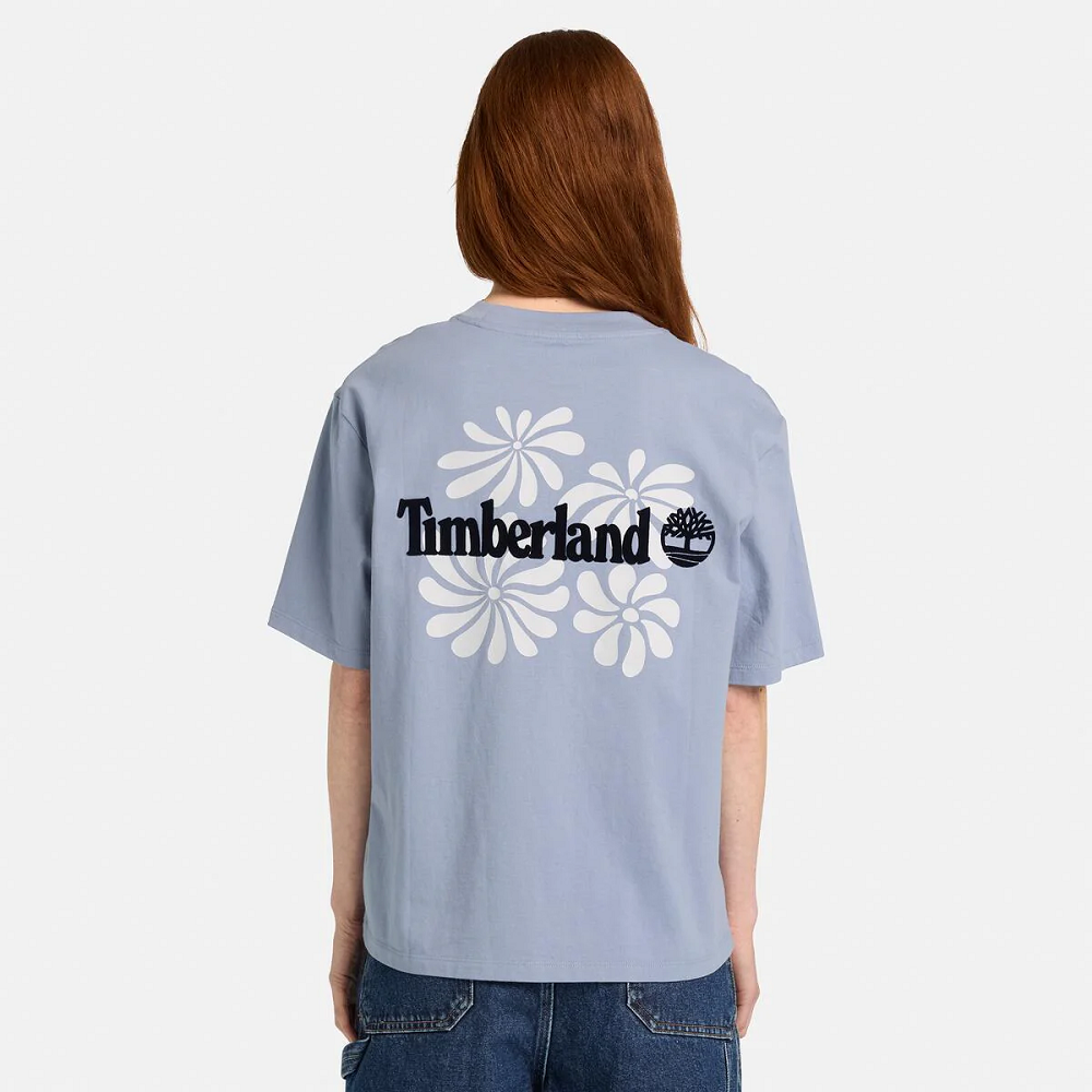 TIMBERLAND</br>Timberland SS Graphic Relaxed Tee A5RXM-B88 Γυναικείο T-shirt Γαλάζιο TIMBERLAND</br>Timberland SS Graphic Relaxed Tee A5RXM-B88 Γυναικείο T-shirt Γαλάζιο