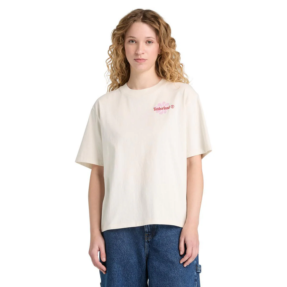 TIMBERLAND</br>Timberland SS Graphic Relaxed Tee A5RXM-CM9 Γυναικείο T-shirt Εκρού TIMBERLAND</br>Timberland SS Graphic Relaxed Tee A5RXM-CM9 Γυναικείο T-shirt Εκρού