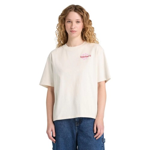 Timberland SS Graphic Relaxed Tee A5RXM-CM9 Γυναικείο T-shirt Εκρού