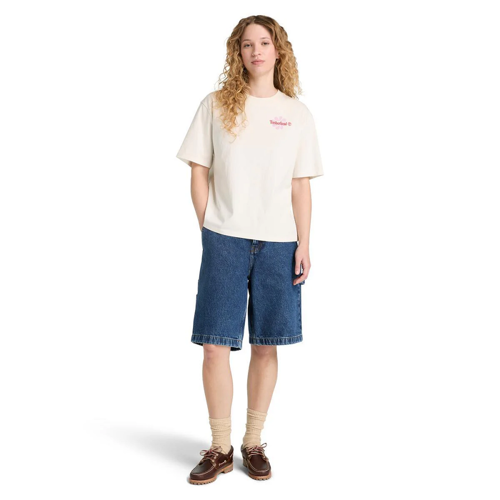 TIMBERLAND</br>Timberland SS Graphic Relaxed Tee A5RXM-CM9 Γυναικείο T-shirt Εκρού TIMBERLAND</br>Timberland SS Graphic Relaxed Tee A5RXM-CM9 Γυναικείο T-shirt Εκρού