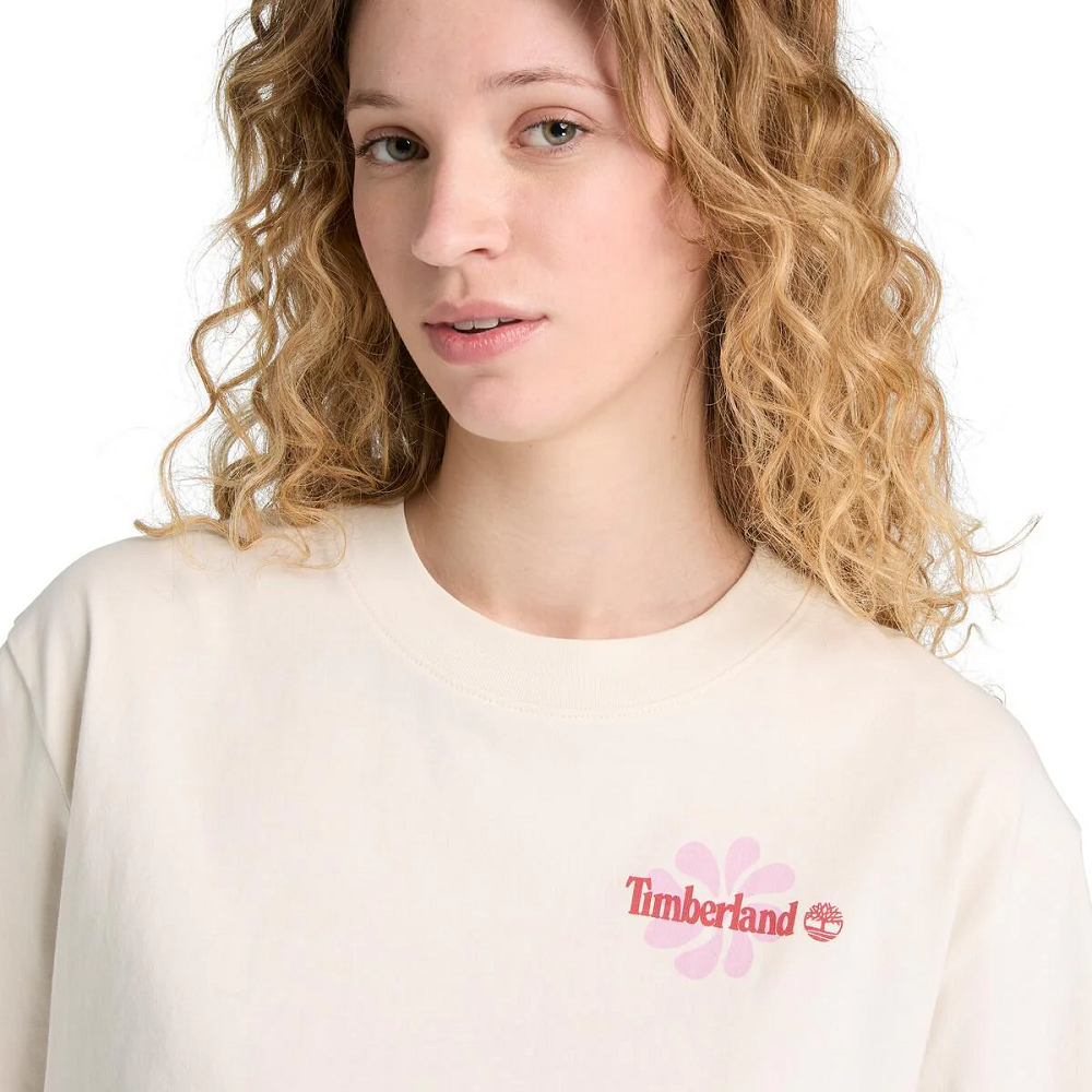 TIMBERLAND</br>Timberland SS Graphic Relaxed Tee A5RXM-CM9 Γυναικείο T-shirt Εκρού TIMBERLAND</br>Timberland SS Graphic Relaxed Tee A5RXM-CM9 Γυναικείο T-shirt Εκρού