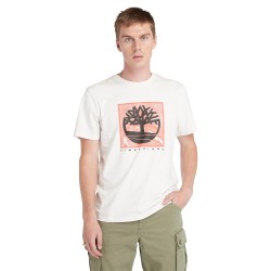 Ανδρικό T-shirt Εκρού SS Front Graphic Regular Tee A5UDB-CM9 Timberland