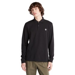TIMBERLAND</br>Ανδρικό Polo T-shirt Μαύρο LS Millers River Pique Polo A5UDW-001 Timberland