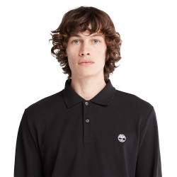 Ανδρικό Polo T-shirt Μαύρο LS Millers River Pique Polo A5UDW-001 