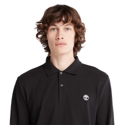 Ανδρικό Polo T-shirt Μαύρο LS Millers River Pique Polo A5UDW-001 Timberland