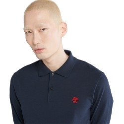 Ανδρικό Polo T-shirt Μπλε LS Millers River Pique Polo A5UDW-433 Timberland