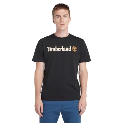 TIMBERLAND</br>Ανδρικό T-shirt Μαύρο SS Kennebec River Linear Logo Regular Tee A5UPQ-001 Timberland