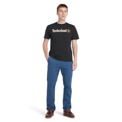 Ανδρικό T-shirt Μαύρο SS Kennebec River Linear Logo Regular Tee A5UPQ-001 Timberland