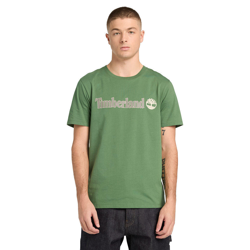 TIMBERLAND</br>Timberland SS Kennebec River Linear Logo Regular Tee A5UPQ-A6Z Ανδρικό T-shirt Πράσινο