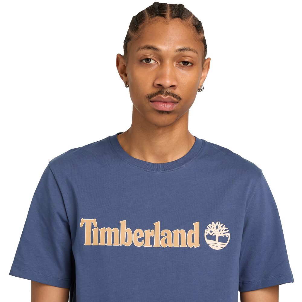 TIMBERLAND</br>Timberland SS Kennebec River Linear Logo Regular Tee A5UPQ-EYO Ανδρικό T-shirt Μπλε