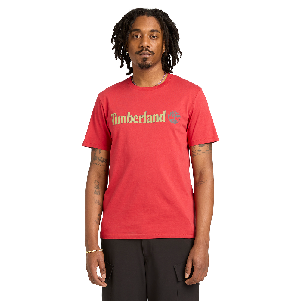 TIMBERLAND</br>Timberland SS Kennebec River Linear Logo Regular Tee A5UPQ-N96 Ανδρικό T-shirt Κόκκινο