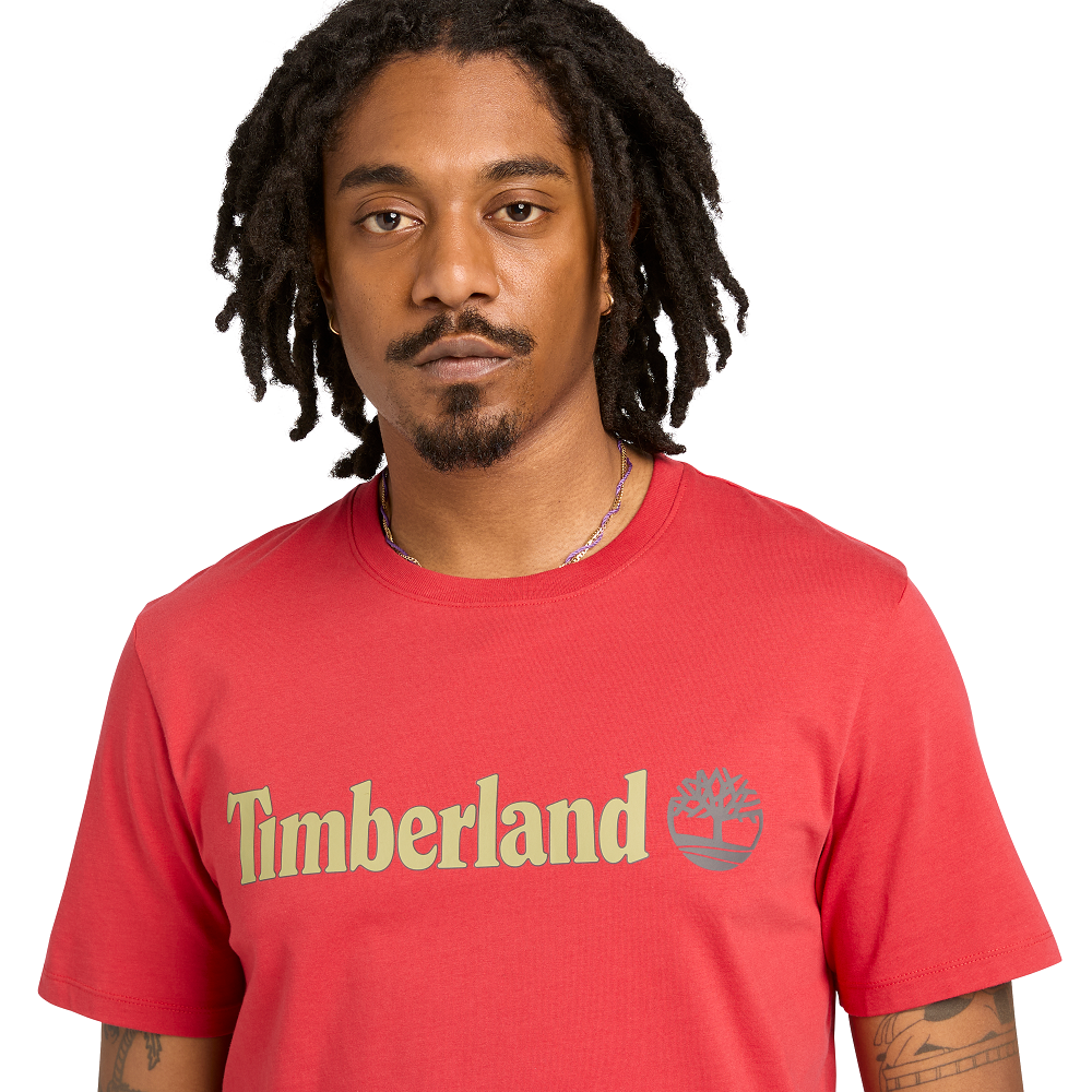 TIMBERLAND</br>Timberland SS Kennebec River Linear Logo Regular Tee A5UPQ-N96 Ανδρικό T-shirt Κόκκινο