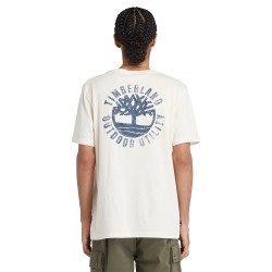 Ανδρικό T-shirt Εκρού SS Back Logo Graphic Regular Tee A5V7K-CR3 Timberland