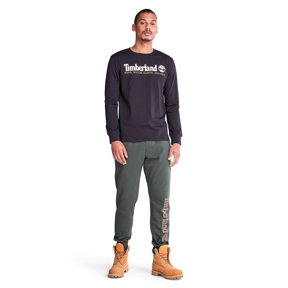 TIMBERLAND</br>Ανδρικό T-shirt Μαύρο LS Wind, Water, Earth & Sky™ Crew Tee A5VMI-001 TIMBERLAND</br>Ανδρικό T-shirt Μαύρο LS Wind, Water, Earth & Sky™ Crew Tee A5VMI-001