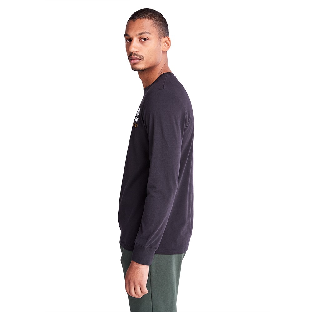 TIMBERLAND</br>Ανδρικό T-shirt Μαύρο LS Wind, Water, Earth & Sky™ Crew Tee A5VMI-001 TIMBERLAND</br>Ανδρικό T-shirt Μαύρο LS Wind, Water, Earth & Sky™ Crew Tee A5VMI-001