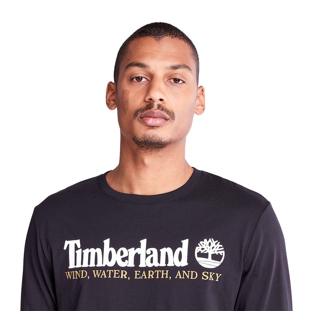 TIMBERLAND</br>Ανδρικό T-shirt Μαύρο LS Wind, Water, Earth & Sky™ Crew Tee A5VMI-001 TIMBERLAND</br>Ανδρικό T-shirt Μαύρο LS Wind, Water, Earth & Sky™ Crew Tee A5VMI-001