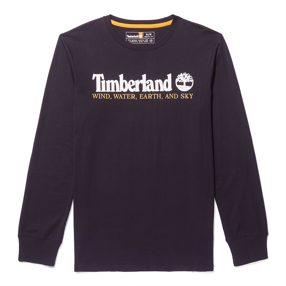 TIMBERLAND</br>Ανδρικό T-shirt Μαύρο LS Wind, Water, Earth & Sky™ Crew Tee A5VMI-001 TIMBERLAND</br>Ανδρικό T-shirt Μαύρο LS Wind, Water, Earth & Sky™ Crew Tee A5VMI-001