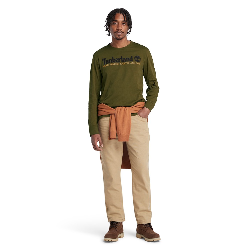 TIMBERLAND</br>Ανδρικό T-shirt Χακί LS Wind, Water, Earth & Sky™ Crew Tee A5VMI-302 TIMBERLAND</br>Ανδρικό T-shirt Χακί LS Wind, Water, Earth & Sky™ Crew Tee A5VMI-302